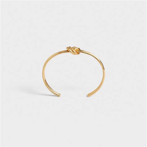 celine cuff gold|Knot Double Cuff in Brass with Gold Finish .